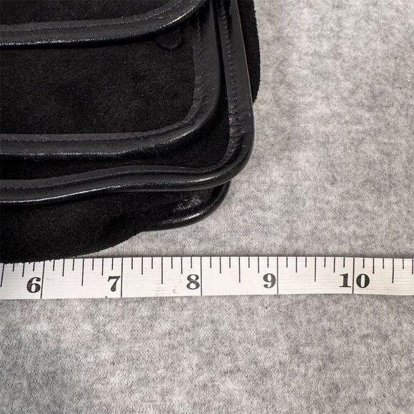Vintage Etra Women's Black Suede Leather Crossbody Bag Small Casual - Picture 12 of 15